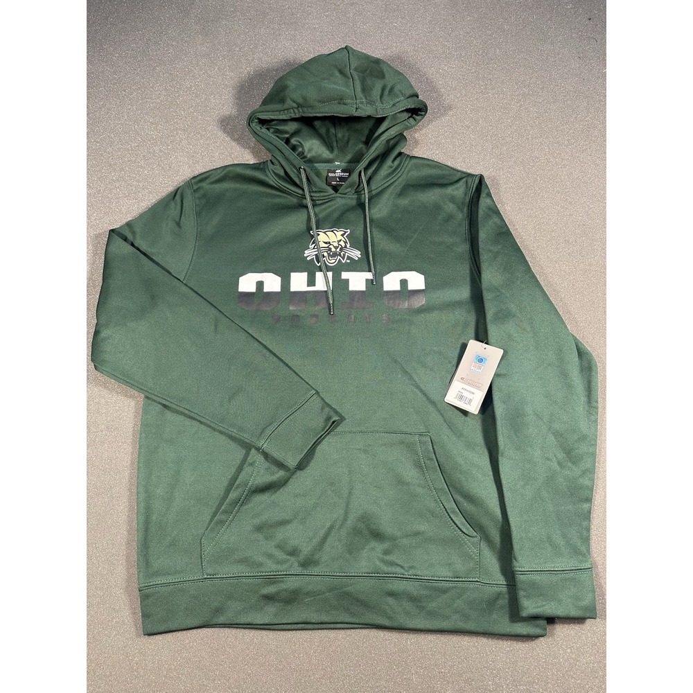 Men's Colosseum Ohio Bobcats Green Large Hoodie NWT